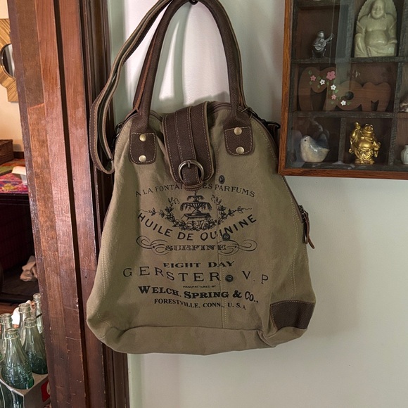 Myra Bag Handbags - MYRA Bag Olive and Brown Messenger Bag